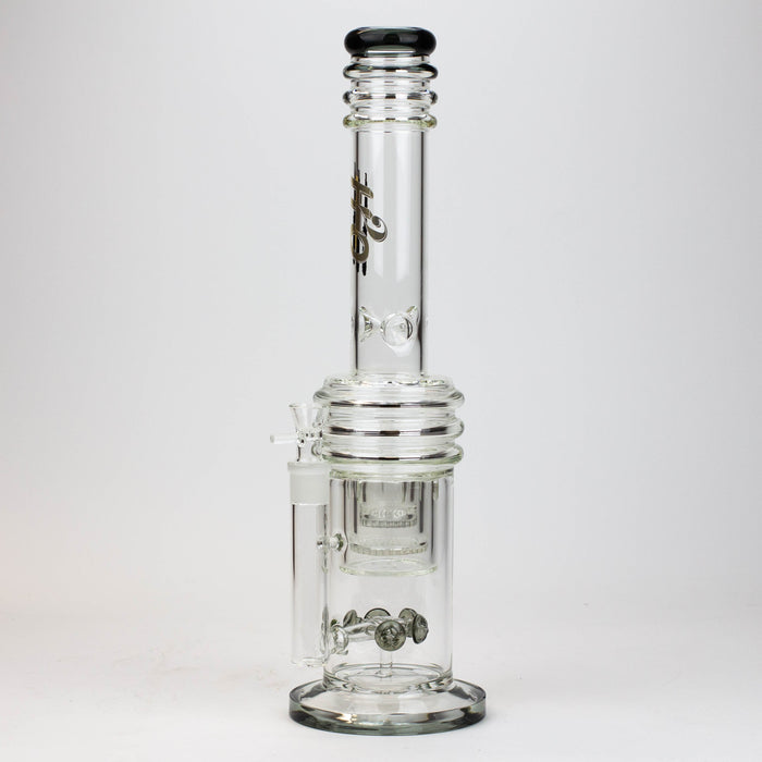 17" H2O glass water bong with double layer honeycomb [H2O-5005] | Jupiter Grass