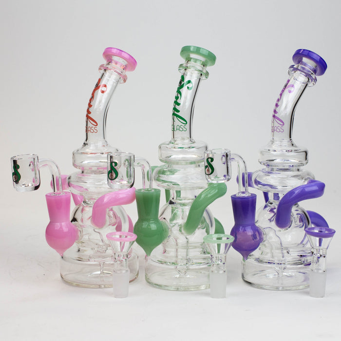 8" SOUL Glass 2-in-1 recycler bong [S2063] | Jupiter Grass