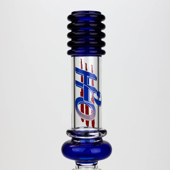 17" H2O Double ring glass water bong [H2O-5006] | Jupiter Grass