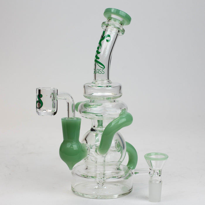 8" SOUL Glass 2-in-1 recycler bong [S2063] | Jupiter Grass