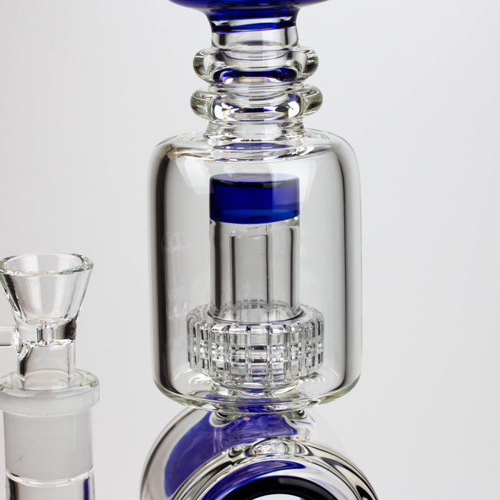 17" H2O Double ring glass water bong [H2O-5006] | Jupiter Grass