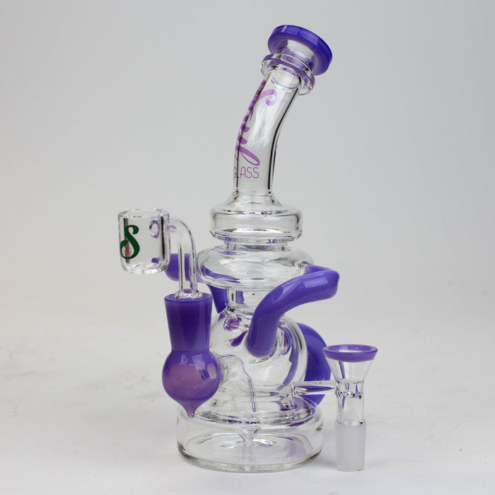 8" SOUL Glass 2-in-1 recycler bong [S2063] | Jupiter Grass