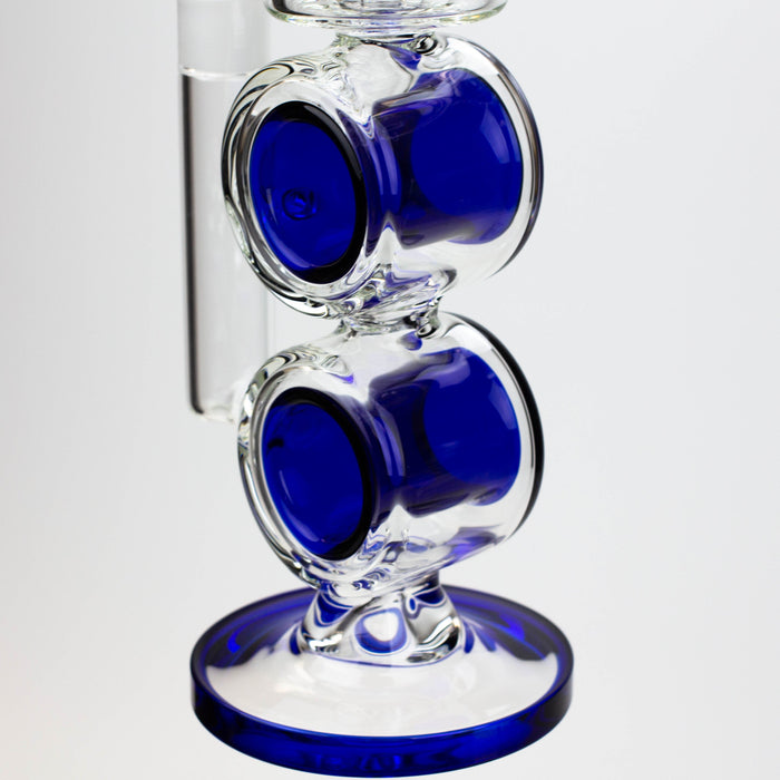 17" H2O Double ring glass water bong [H2O-5006] | Jupiter Grass