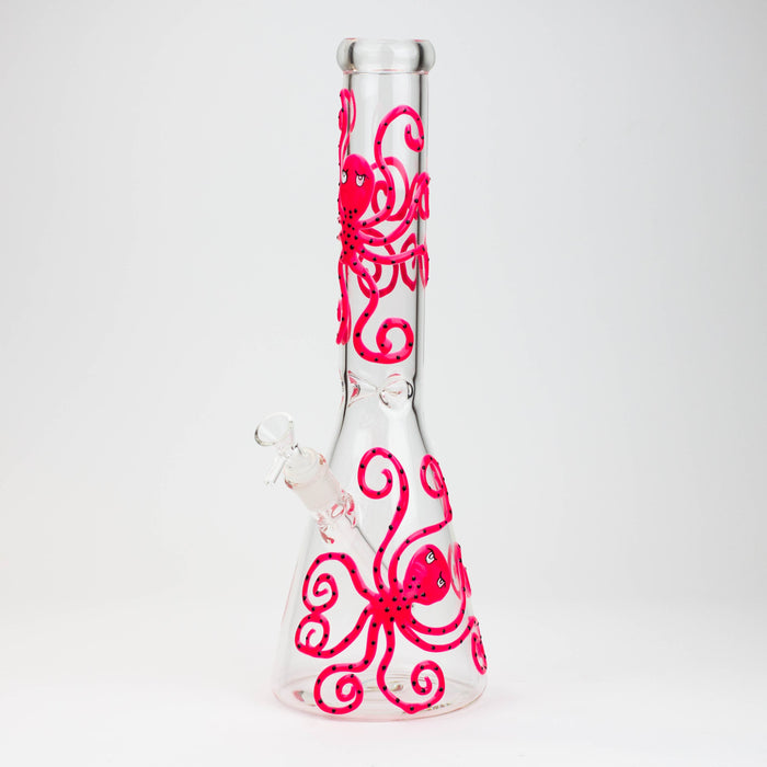 15.5" Glow in the dark beaker glass water bong [AK082] | Jupiter Grass