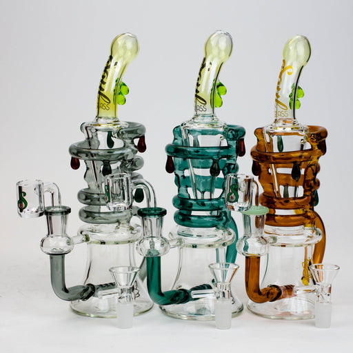 9.5" SOUL Glass 2-in-1 recycler bong [S2064] | Jupiter Grass