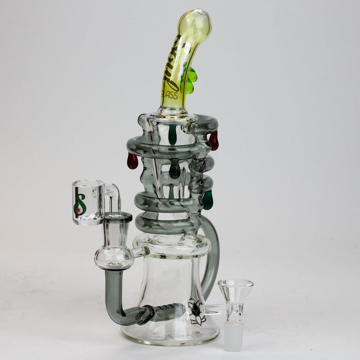 9.5" SOUL Glass 2-in-1 recycler bong [S2064] | Jupiter Grass