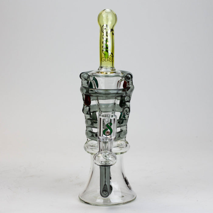 9.5" SOUL Glass 2-in-1 recycler bong [S2064] | Jupiter Grass