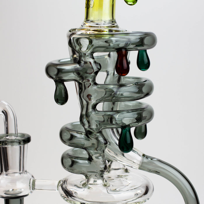 9.5" SOUL Glass 2-in-1 recycler bong [S2064] | Jupiter Grass