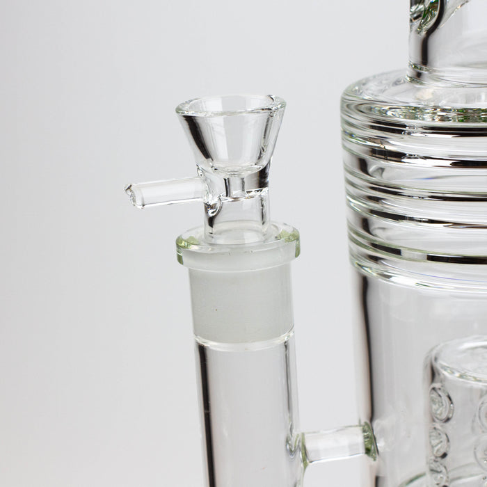 18" H2O glass water bong with thriple mini shower head diffuser [H2O-5007] | Jupiter Grass