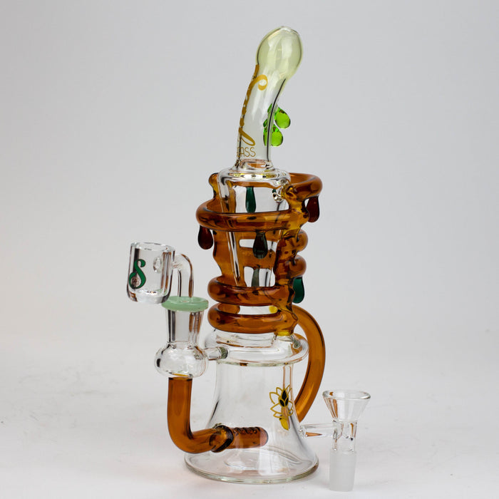 9.5" SOUL Glass 2-in-1 recycler bong [S2064] | Jupiter Grass