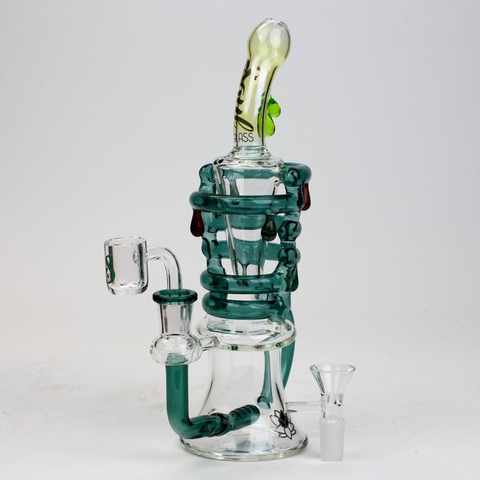 9.5" SOUL Glass 2-in-1 recycler bong [S2064] | Jupiter Grass