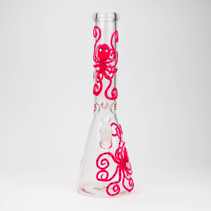 15.5" Glow in the dark beaker glass water bong [AK082] | Jupiter Grass