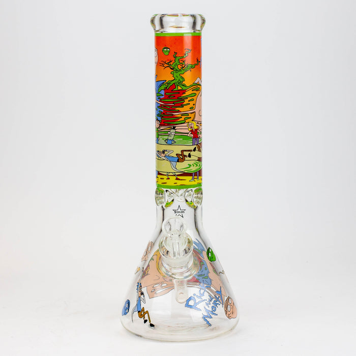 13.5" RM cartoon 9 mm glass beaker water bong | Jupiter Grass