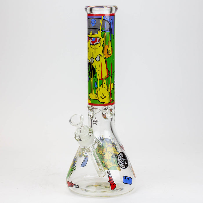 13.5" RM cartoon 9 mm glass beaker water bong | Jupiter Grass