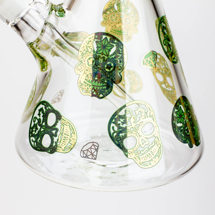 20" Skull Patterned 9 mm glass water bong | Jupiter Grass