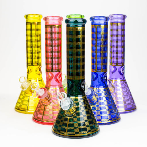 12" 7mm glass neon beaker water bong | Jupiter Grass