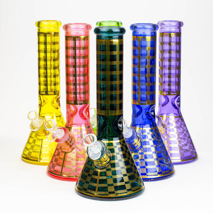 12" 7mm glass neon beaker water bong | Jupiter Grass