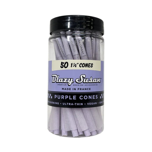 Blazy Susan | Purple pre rolled cones  size 1-1/4" Pack of 50 | Jupiter Grass