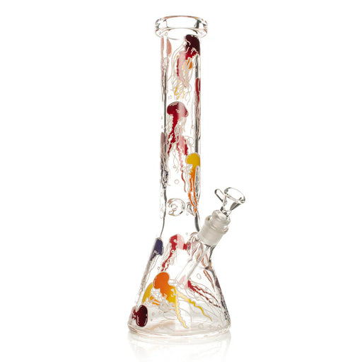 Red Eye Glass® | 15" 7mm Glow in the Dark Jellyfish Water Pipe [REG155] | Jupiter Grass