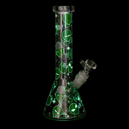 Red Eye Glass® | 10" Alien Glow-in-the-Dark Water Pipe [REG158] | Jupiter Grass