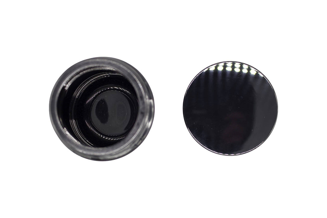 Small Glass Storage Jar and Lid - Real Printed Artwork - UV Protection - Helps Keep Goods Fresh with Light Protection- Tinted Black - 100 ml - Ancient Symbol Design - Accessories By Leaf-Way Brand | Jupiter Grass