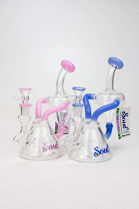 8" SOUL Glass 2-in-1 single chamber recycler bong | Jupiter Grass