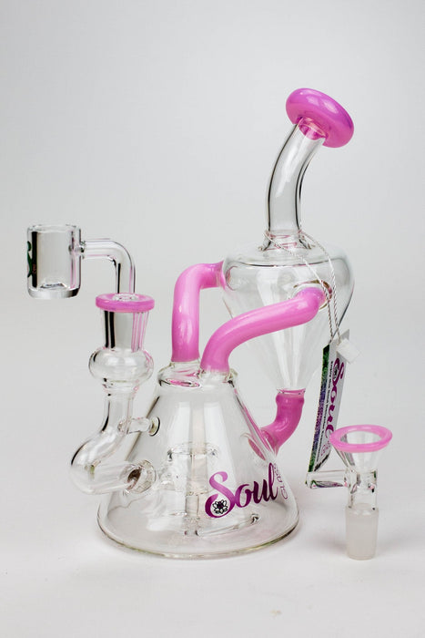 8" SOUL Glass 2-in-1 single chamber recycler bong | Jupiter Grass