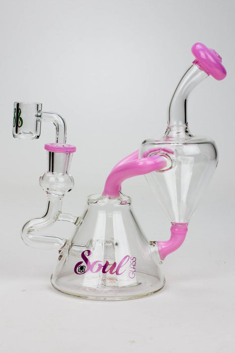 8" SOUL Glass 2-in-1 single chamber recycler bong | Jupiter Grass