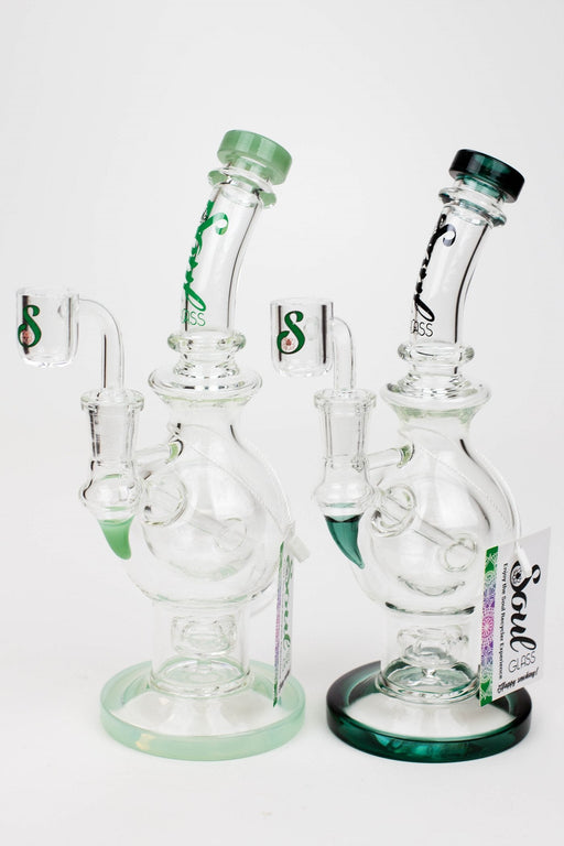 9.5" SOUL Glass 2-in-1 double glass sphere recycler | Jupiter Grass