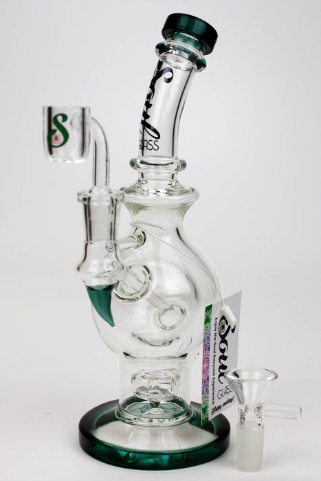 9.5" SOUL Glass 2-in-1 double glass sphere recycler | Jupiter Grass