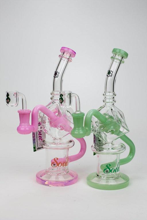 9" SOUL Glass 2-in-1 cube recycler bong | Jupiter Grass