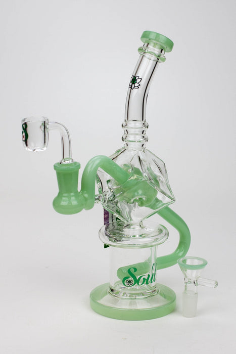 9" SOUL Glass 2-in-1 cube recycler bong | Jupiter Grass