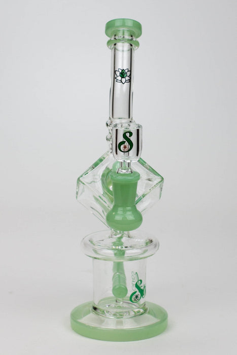 9" SOUL Glass 2-in-1 cube recycler bong | Jupiter Grass