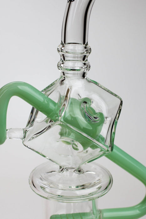 9" SOUL Glass 2-in-1 cube recycler bong | Jupiter Grass