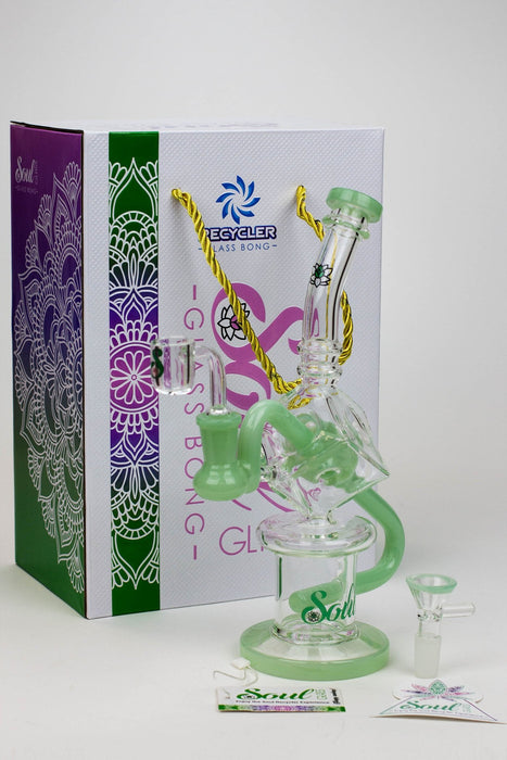 9" SOUL Glass 2-in-1 cube recycler bong | Jupiter Grass