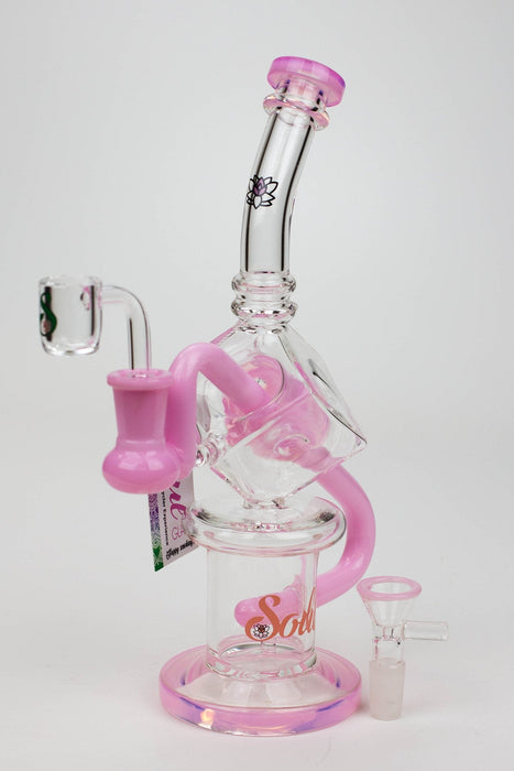 9" SOUL Glass 2-in-1 cube recycler bong | Jupiter Grass