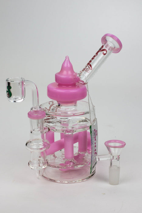 7" SOUL Glass 2-in-1 Double deck recycler bong | Jupiter Grass
