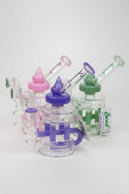 7" SOUL Glass 2-in-1 Double deck recycler bong | Jupiter Grass