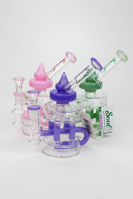 7" SOUL Glass 2-in-1 Double deck recycler bong | Jupiter Grass
