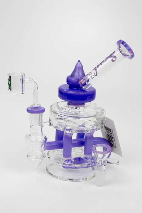7" SOUL Glass 2-in-1 Double deck recycler bong | Jupiter Grass