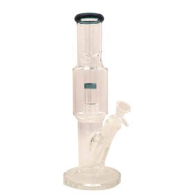 12″ Straight Tube Glass Bong Tire Percolator with Inline Ash Catcher (C2245) | Jupiter Grass
