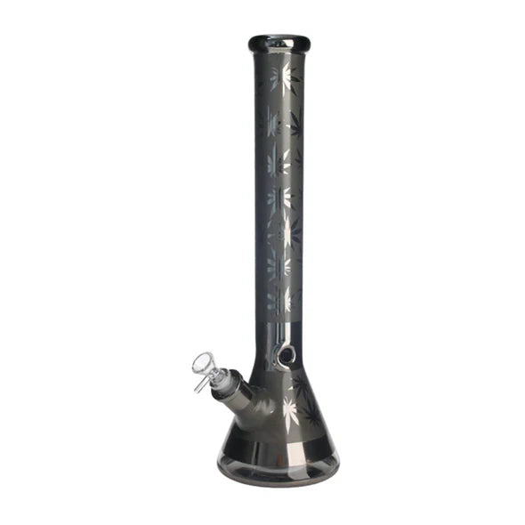 18" Holographic Rainbow Beaker Bong – Gold & Silver | Jupiter Grass
