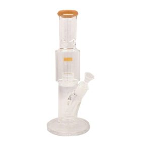 12″ Straight Tube Glass Bong Tire Percolator with Inline Ash Catcher (C2245) | Jupiter Grass