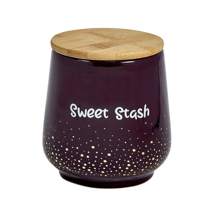 DELUXE CANISTER STASH JAR - GOLD DOTS - SWEET STASH | Jupiter Grass