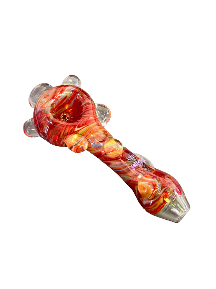 Jellyfish Schmear W/Marbles Hand Pipe | Jupiter Grass