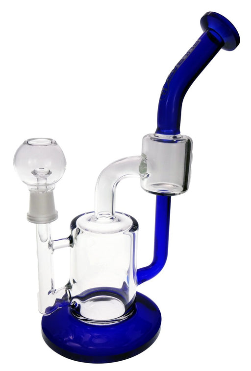 9" OFFSET RECYCLER W/ 14MM DOME & NAIL BY PULSAR GLASS | Jupiter Grass