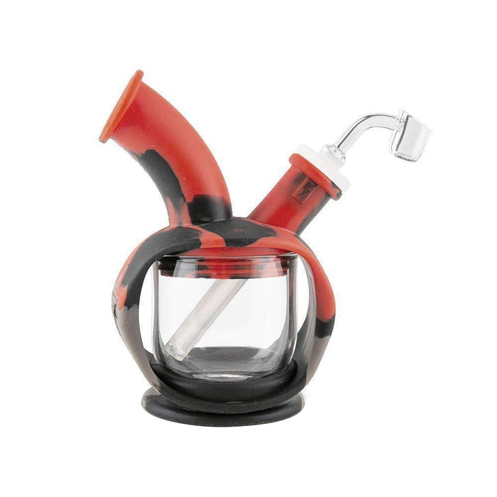Ooze Silicone & Glass Bubbler - Kettle - Black / Grey / Red | Jupiter Grass