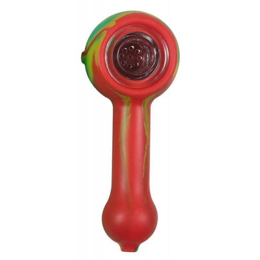 NoGoo Silicone Spoon W/ Glass Bowl Insert - Rasta | Jupiter Grass