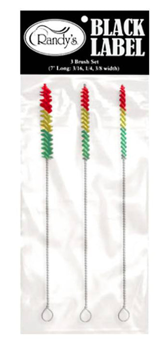 Cleaning Brush Set of 3 - 7" Long (3/16", 1/4", 3/8" Width) - Rasta | Jupiter Grass