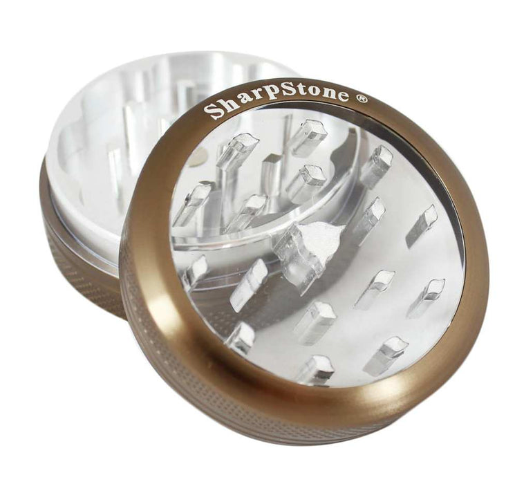 Sharpstone 2-Piece Grinder Glass Top Colored 2.5" - Bronze | Jupiter Grass